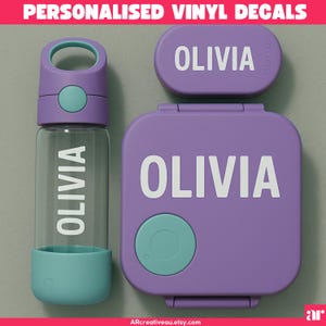 Personalized Name Sticker: Custom Vinyl Decal for School, Lunchbox, Water Bottle