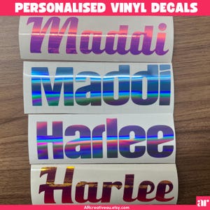 Custom Vinyl Stickers, Personalised Name Stickers, Personalised decals, Custom decals for School, Wedding, Birthday, Phone, Water Bottles.