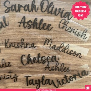 Personalised Name Stickers, Custom Vinyl Stickers, Personalised decals, Custom decals for School, Wedding, Birthday, Phone, Water Bottle.