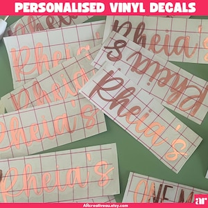 Personalised Vinyl Stickers | Name Vinyl Decal | Metallic | Holographic | Custom Name Sticker | Great for water bottles, laptops, Parties.