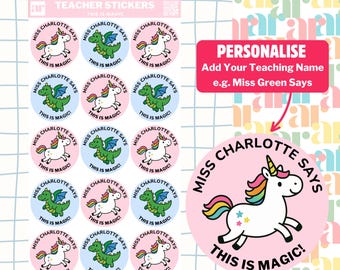 Personalised Teacher Stickers | Reward Sticker | Personalised Teacher Merit Stickers | Personalised Teacher Stickers | Fun Teacher Stickers