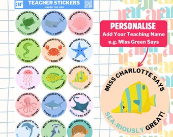 Personalised Teacher Stickers | Personalised Teacher Reward Stickers |  Reward Stickers | Custom Teacher Stickers | Student Merit Stickers
