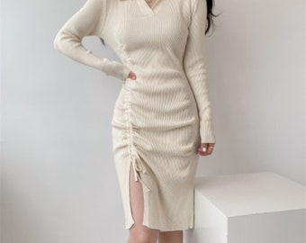Chunky Knit Jumper Dress | Cozy Winter Fashion | Women's Oversized Sweater | Handmade Warm Knitwear | Trendy Fall Style | Custom Colors