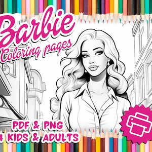 32 Barbiie Style Coloring Page, Barbie Coloring Book, Coloring Book, Adults  Kids Instant Download, Barbie Fashion Runway, Printable PDF 