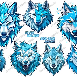 Ice Wolf,logo,logo maker,gamer,gaming,T-shirt design ,vector illustration,DreamerStarCo