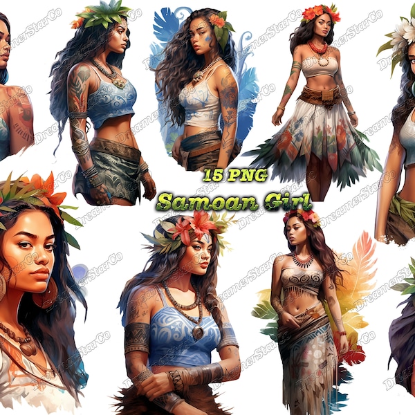 Watercolor Samoan Girl,Samoan Girl png,samoan tattoo,clipart,T-shirt design,watercolor,watercolor style,vector illustration,DreamerStarCo
