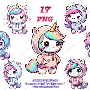 clipart de unicornio, png de unicornio, unicornio kawaii, diseño de camiseta, PNG de sublimación, uso comercial, ilustración vectorial, DreamerStarCo