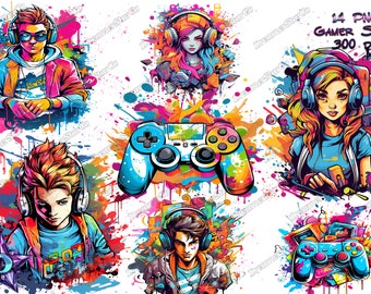 Cool Gamer Style clipart, Gamer Style png,T-shirt design ,graffiti style,vector illustration,DreamerStarCo
