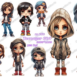 Teenager Girl Clipart, Teenager Mädchen png,süsses Mädchen,T-Shirt-Design, Vektor, kommerzielle Nutzung, Vektor-Illustration, DreamerStarCo