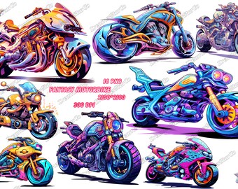 Clipart z motocyklem fantasy,Motorbik png,Projekt koszulki,Wektor,Użycie komercyjne,Ilustracja wektorowa,DreamerStarCo