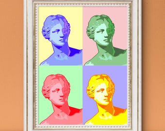 Aphrodite Pop Art Print: Ancient Greek Statue -Digital Download