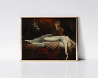 The Nightmare, Gothic art print, Dark moody bedroom wall art.
