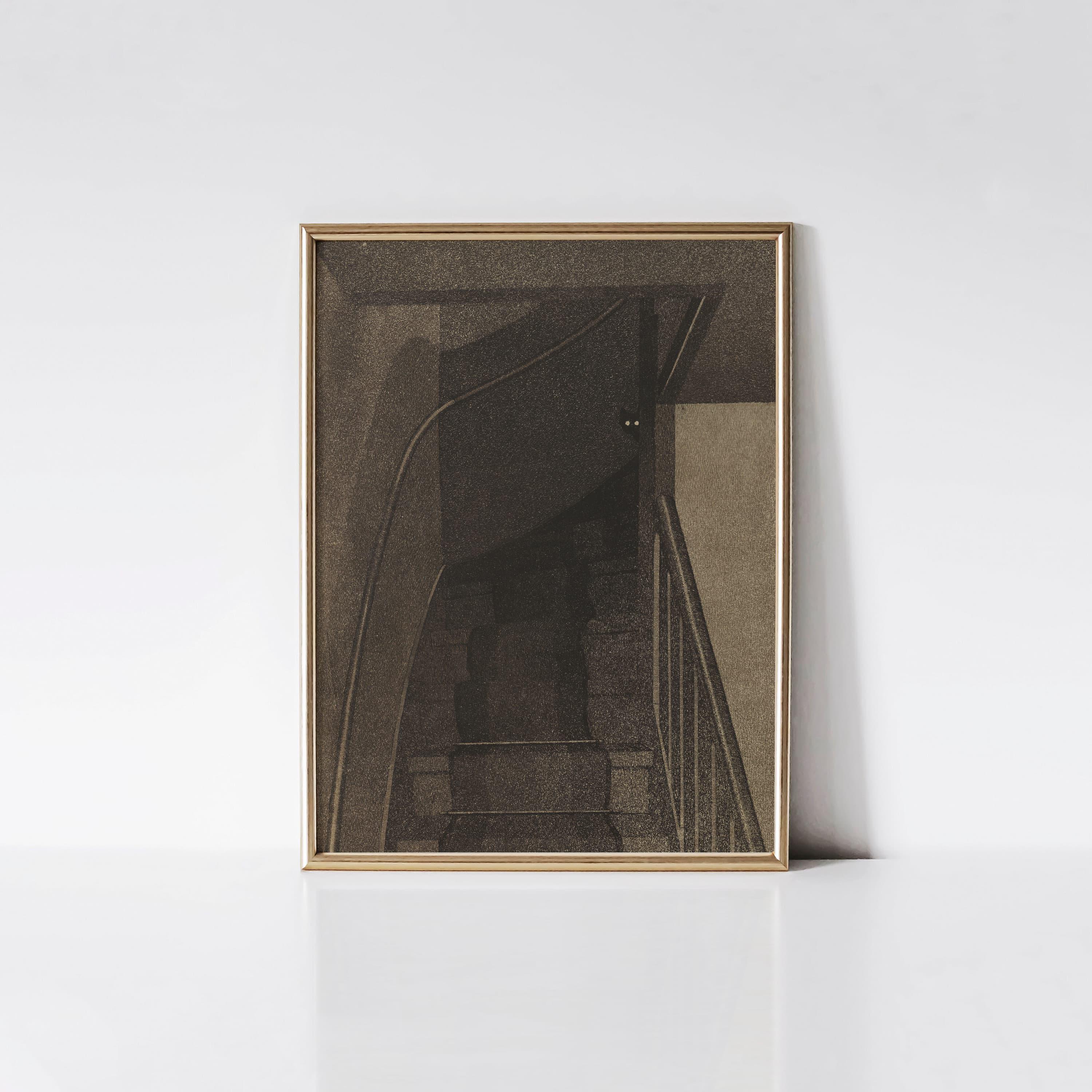 The Trap by Arend Hendriks 1930-1939, Creepy Cat Painting, Abstract Geometric Artwork, Modern Wall Art, Office or Living Room Decor.