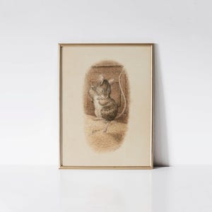 Dancing Mouse by Beatrix Potter 1866-1943 Print, Vintage Nursery Wall Decor, Cottagecore Art, Whimsical Baby Shower Gift for New Mom