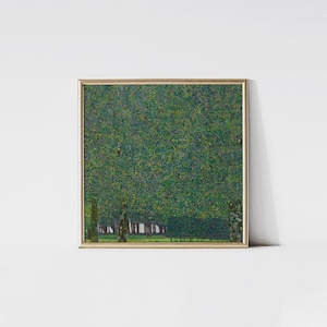 The park, Gustav Klimt print, Greenery wall art, Landscape painting, Square print. image 1