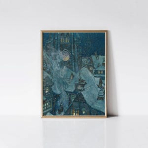 The Snow Queen 1911 by Edmund Dulac print, Fairy Tale Decor, Vintage Nursery Wall Art, Magical Bedroom Decor, Winter Gift for Collectors
