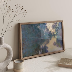 Impresión de Claude Monet "Amanecer en el Sena" (1897), decoración francesa vintage, arte impresionista, regalo moderno para oficina o sala de estar en una granja. imagen 4