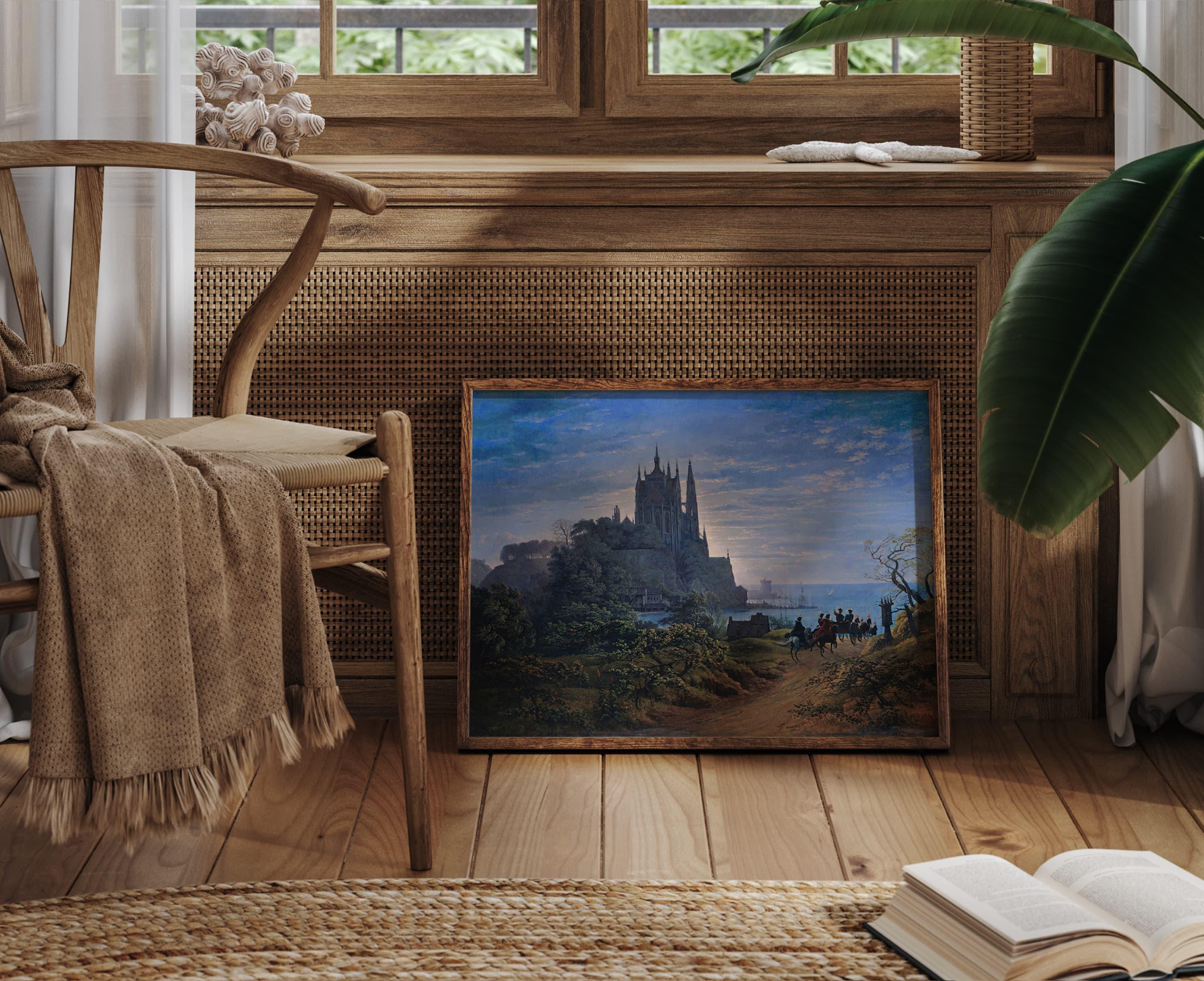 Gothic Church on a Rock by the Sea, Gothic Architecture Print