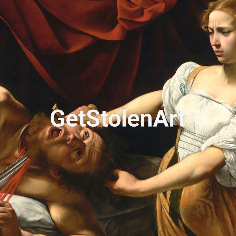 Judith beheading Holofernes, Michelangelo Caravaggio print, Baroque painting, Dark moody décor, Dark academia, Gothic art. image 5