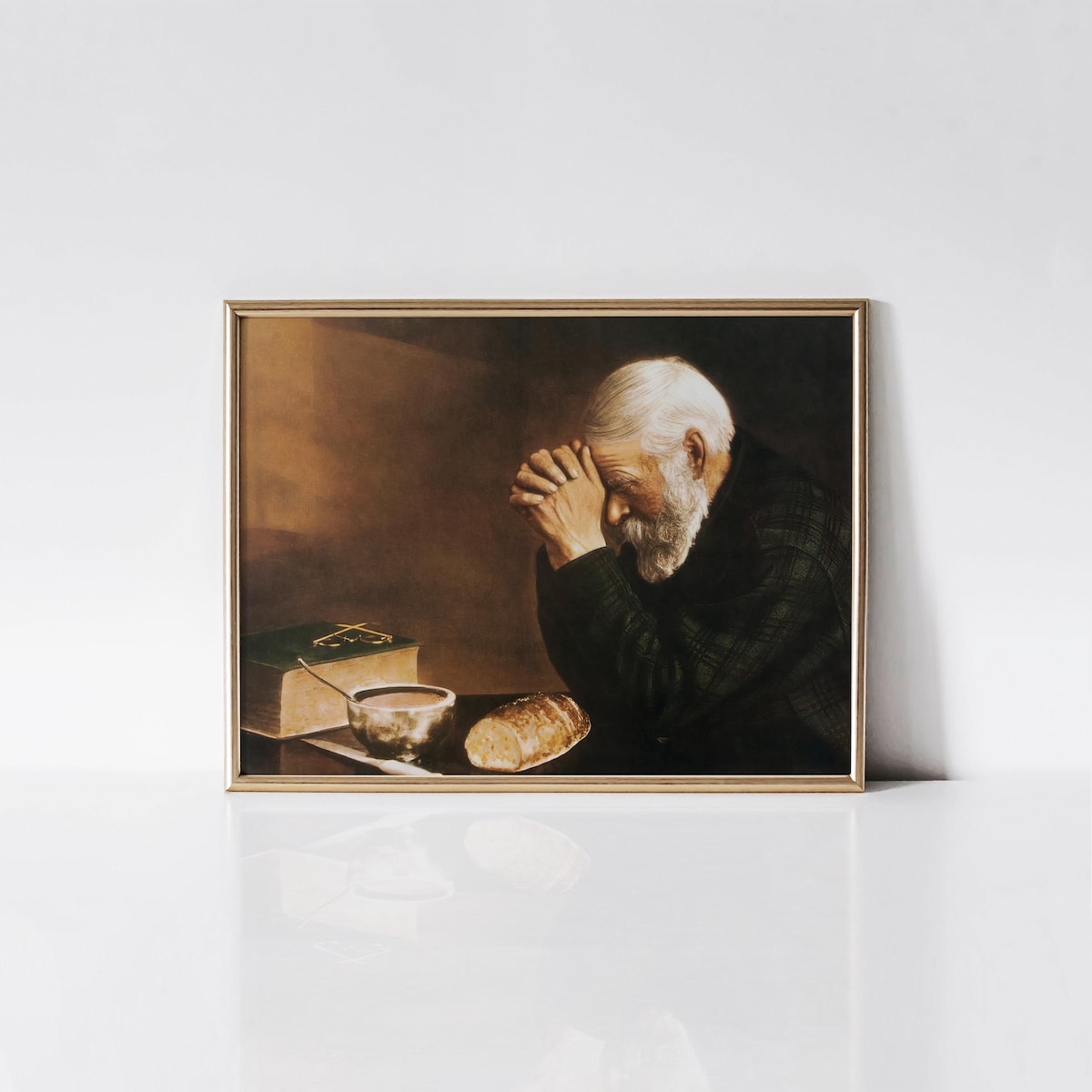 Grace, Man Praying Over Bread, Eric Enstrom Gratitude, Dining Room Wall Décor, Christian Wall Art. - Etsy