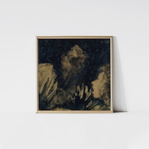 Boy Staring at an Apparition 1824 by Francisco Goya Print, Vintage Gothic Decor, Dark Academia Room Art, Creepy Gift, Occult Aesthetic image 1
