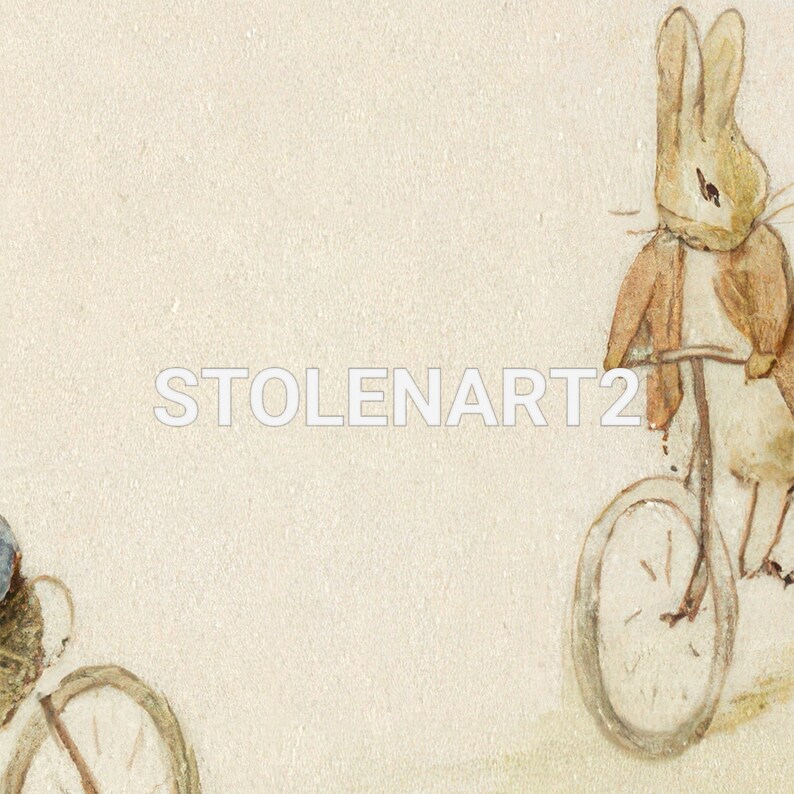 Peter Rabbit Benjamin Bunny and Friends on Bicycles Vintage - Etsy