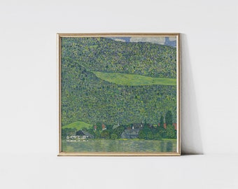 Litzlberg am Attersee, Gustav Klimt print, Austrian landscape painting, Housewarming gift, Famous painting.