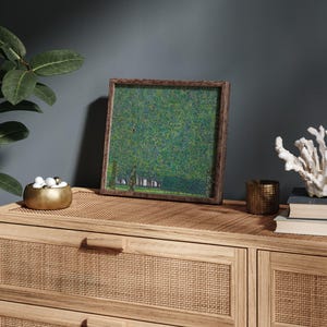 The park, Gustav Klimt print, Greenery wall art, Landscape painting, Square print. image 3