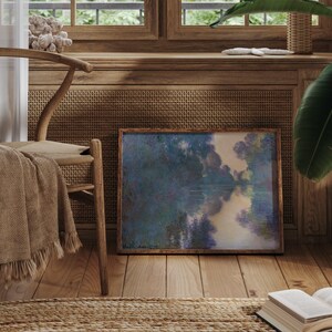 Impresión de Claude Monet "Amanecer en el Sena" (1897), decoración francesa vintage, arte impresionista, regalo moderno para oficina o sala de estar en una granja. imagen 8