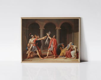 The Oath of the Horatii 1786 by Jacques-Louis David, Vintage Roman Wall Painting, Traditional Living Room Decor, History Buff Gift Art Print