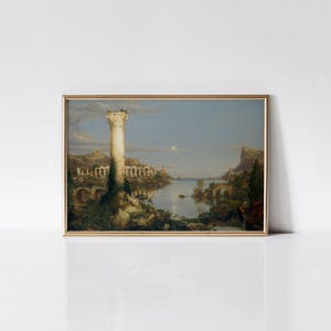 Desolation 1836 Thomas Cole print, The Course of Empire, Ancient ruins painting, Antique landscape wall art.
