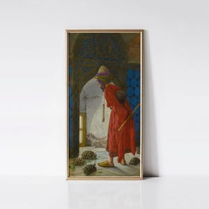 The Tortoise Trainer 1906 Osman Hamdi Bey print, Vintage wall art, Eclectic living room decor, History lover gift, Boho office décor.