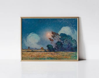 Gust of Wind With Setting Sun 1919, Ferdinand Du Puigaudeau Canvas