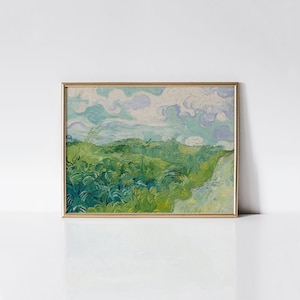 Green Wheat Fields, Vincent van Gogh print, Farmhouse wall art, Countryside landscape art, Wheat field print, van Gogh painting, Farmcore.