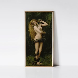 Lilith, John Collier art print, Snake and Lilith painting.