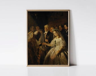 The Unequal Marriage 1862 Vasili Pukirev print, Victorian decor, Historical bridal shower gift, Classic art print, Antique style decor.