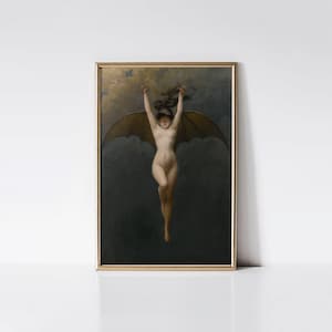Bat-Woman, Vampire poster, Witch art, Bedroom wall décor.