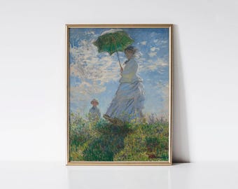 Woman with a Parasol 1875 by Claude Monet print.
