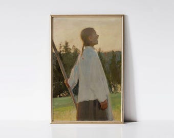 Echo 1891 Ellen Thesleff print, Vintage home decor, Scandinavian gallery wall art, Classic bedroom wall decor, Art lover gift idea.