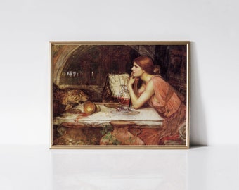 Sketch of Circe, Godess of Magic oil painting print, Witch wall art, Study décor, Greek mythology, Sorceress.