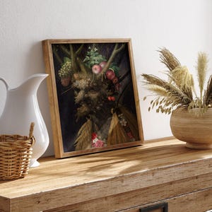 Quatre saisons dans une tête, impression de Giuseppe Arcimboldo, art mural saisonnier, décoration de maison de ferme, peinture Farmcore. image 9