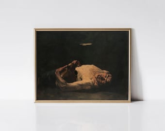 Impresión de "La botella vacía" (1876) de Théodule Ribot, arte de cocina vintage, decoración rústica para comedores, regalo para amantes del vino, idea de regalo para chef de granja.