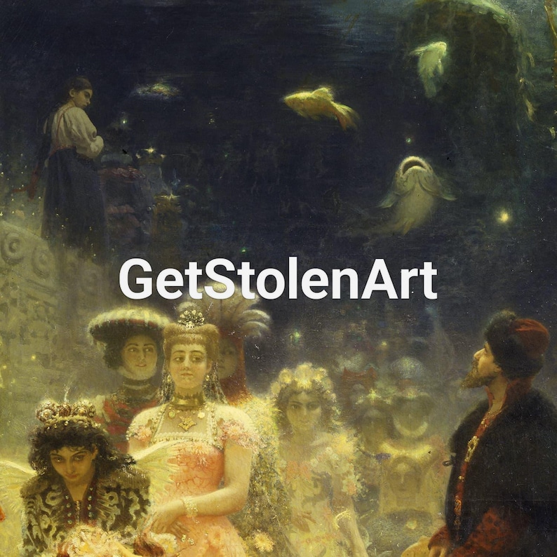 Sadko and the Underwater Kingdom, Ilya Repin Print, Magical Nautical ...
