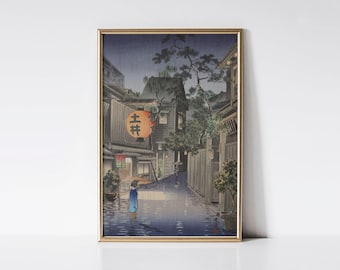 Evening at Ushigome 1939 by Tsuchiya Kôitsu print.