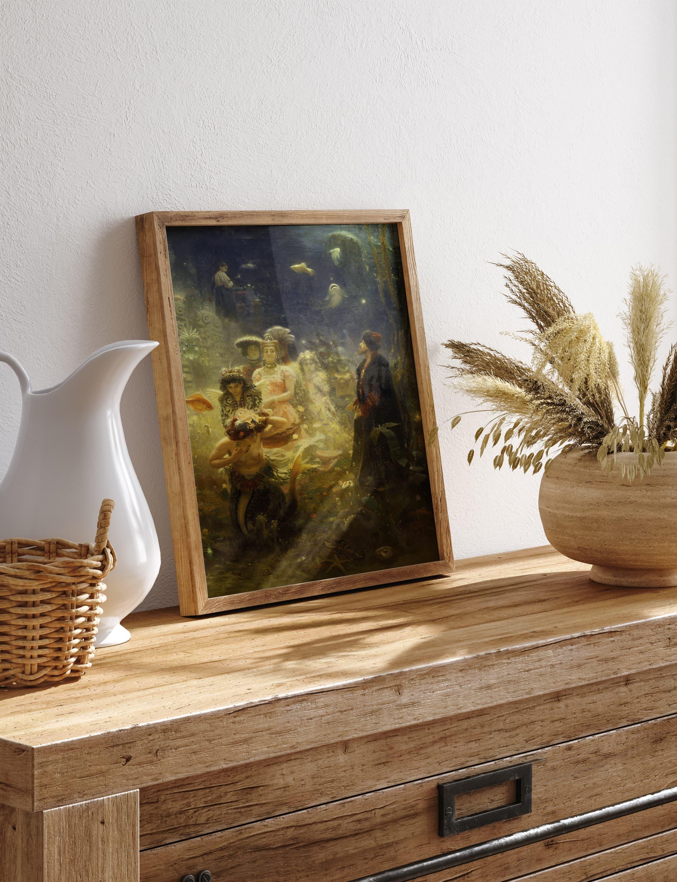 Sadko and the Underwater Kingdom, Ilya Repin Print, Magical Nautical ...