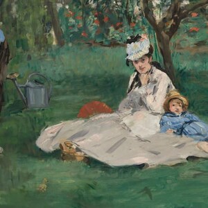 Edouard Manet the Monet Family in Their Garden Art - Etsy
