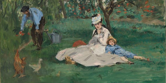The Monet Family in Their Garden at Argenteuil 1874 Édouard Manet