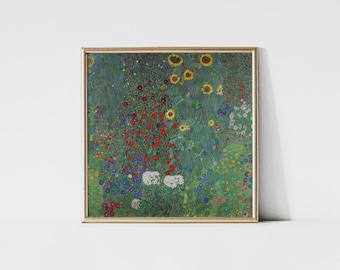 Farm Garden with Sunflowers 1907 by Gustav Klimt print.