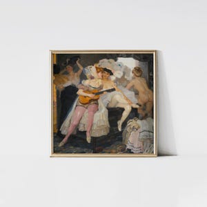 Behind The Scenes 1905 by Leo Putz Print, Vintage Art Actor, Retro Room Decor, Artist Workspace, Gift for Artists, Nostalgic Decor