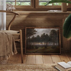 Evening 1821 by Caspar David Friedrich Print, Moody Wall Decor, Vintage Aesthetic Art, Romantic Rustic Home Decor, Library Room Decor image 8